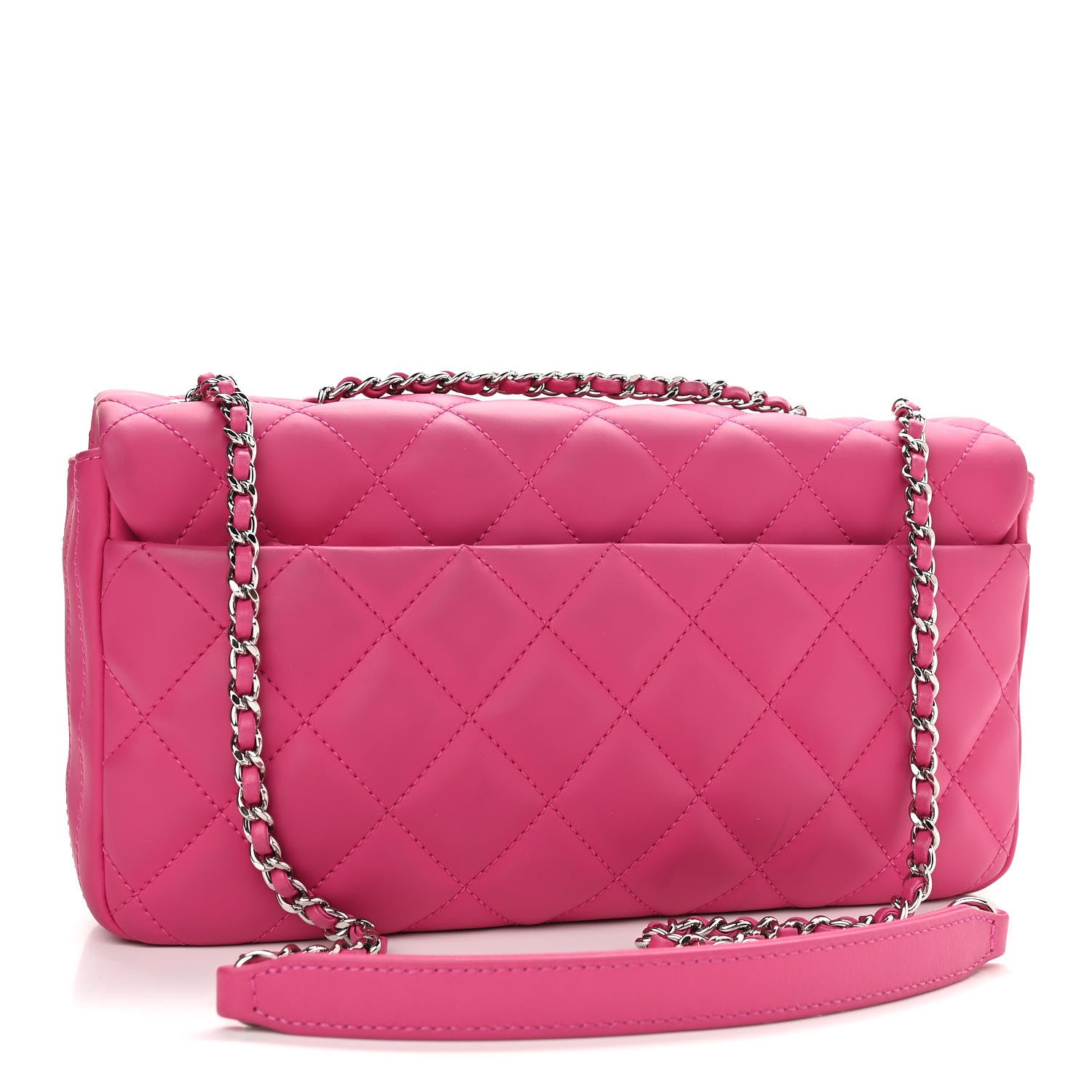 Chanel Rubber Quilted Lambskin Medium Coco Rain Flap Pink 3 of 12
