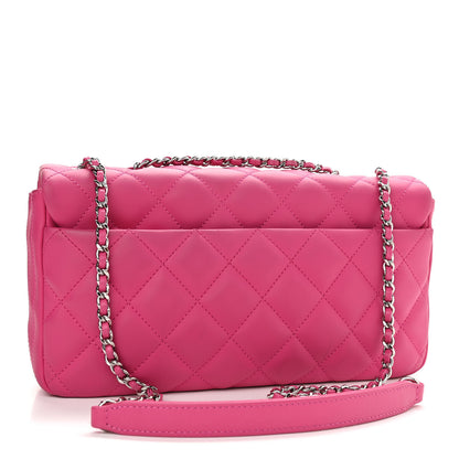Chanel Rubber Quilted Lambskin Medium Coco Rain Flap Pink 3 of 12