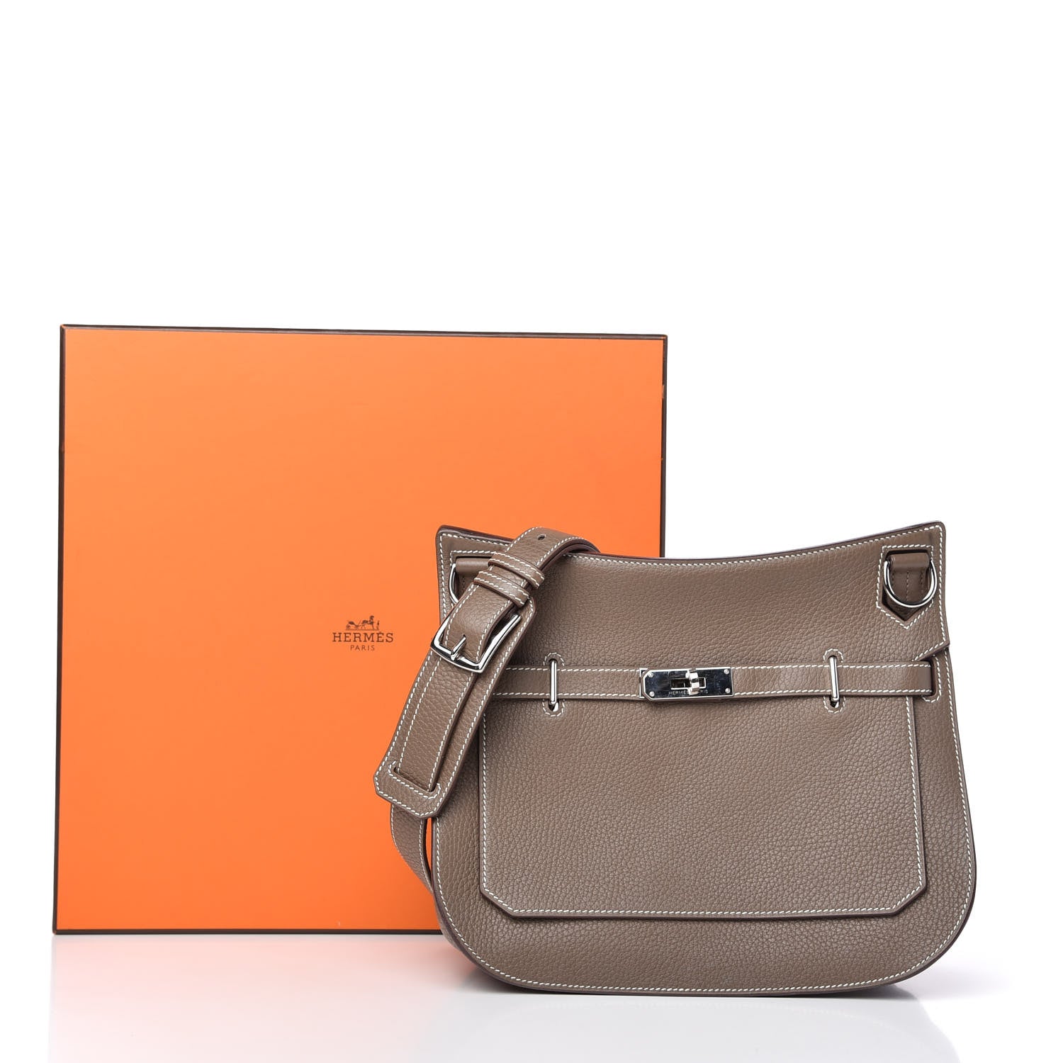 Hermes Taurillon Clemence Jypsiere 28 Etoupe 10 of 10