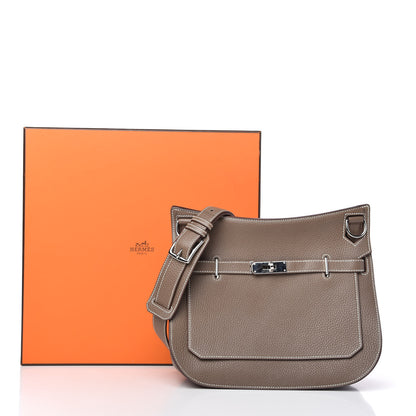 Hermes Taurillon Clemence Jypsiere 28 Etoupe 10 of 10