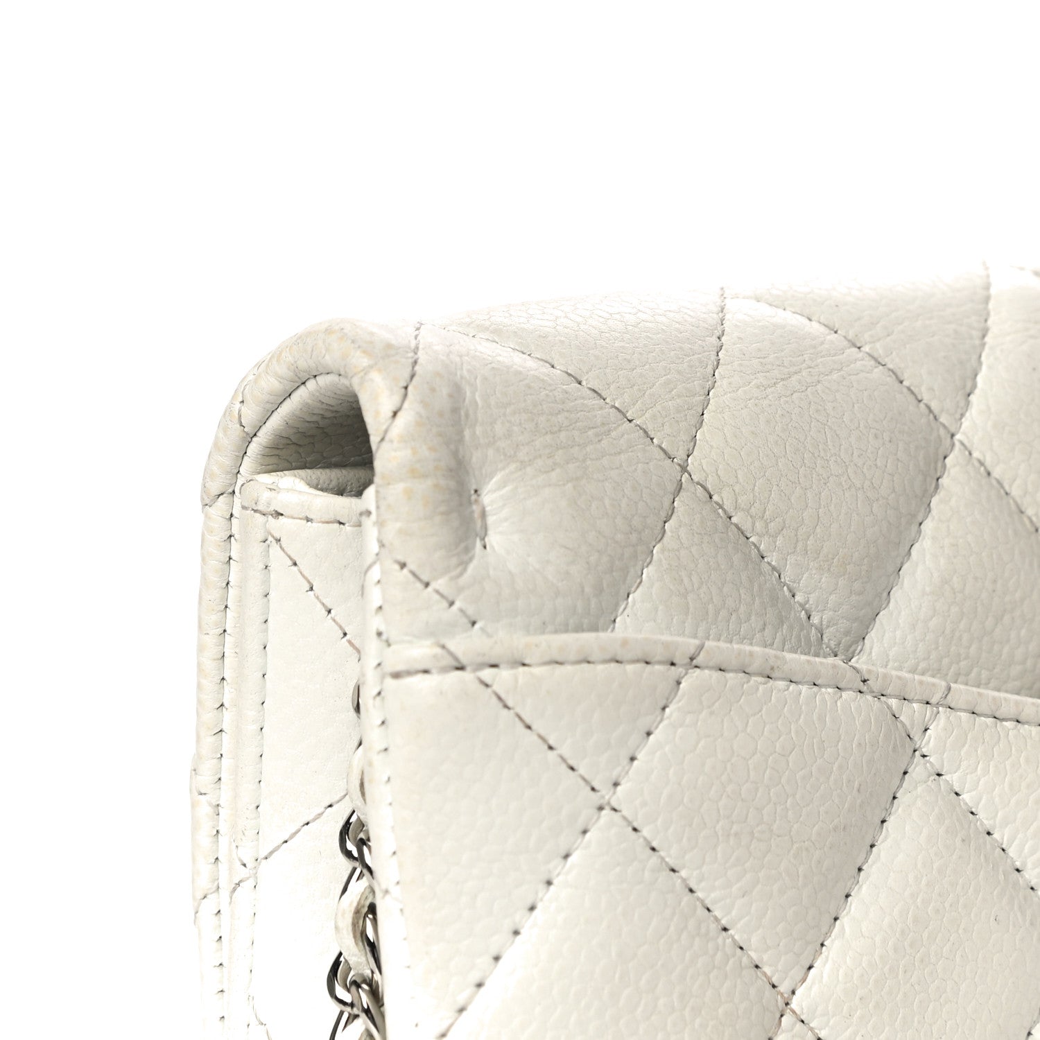 Chanel Caviar Quilted Clutch With Chain Flap White 18 of 21