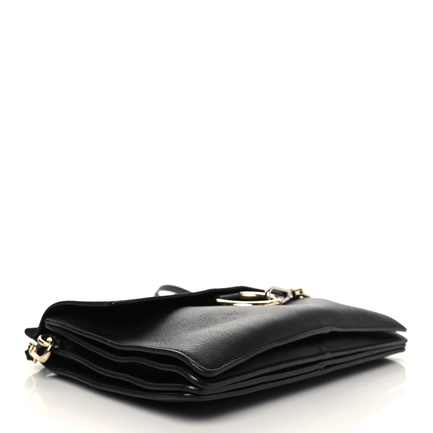 Suede Calfskin Medium Faye Shoulder Bag Black
