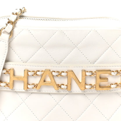 Chanel Calfskin Quilted Enchained Camera Case Bag White 7 of 9
