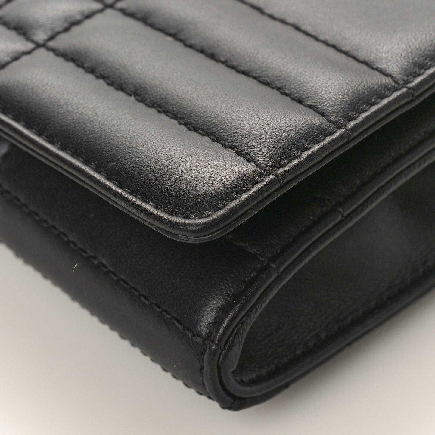 Lambskin Quilted Lola Chain Wallet Black