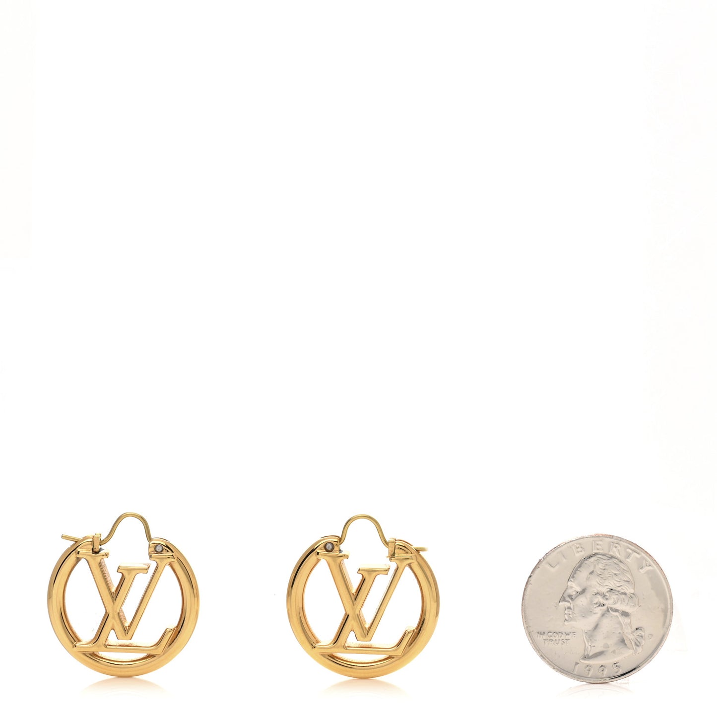 Metal Small Louise Hoop Earrings Gold
