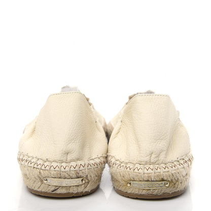 Jimmy Choo Calfskin Stretch Deena Espadrille Ballerina Flats 39.5 Latte 7 of 10