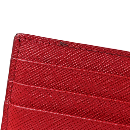 Prada Saffiano Triangle Card Holder Fuoco 10 of 11