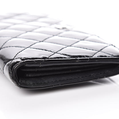 Chanel Patent Quilted Yen Wallet Black 5 of 13