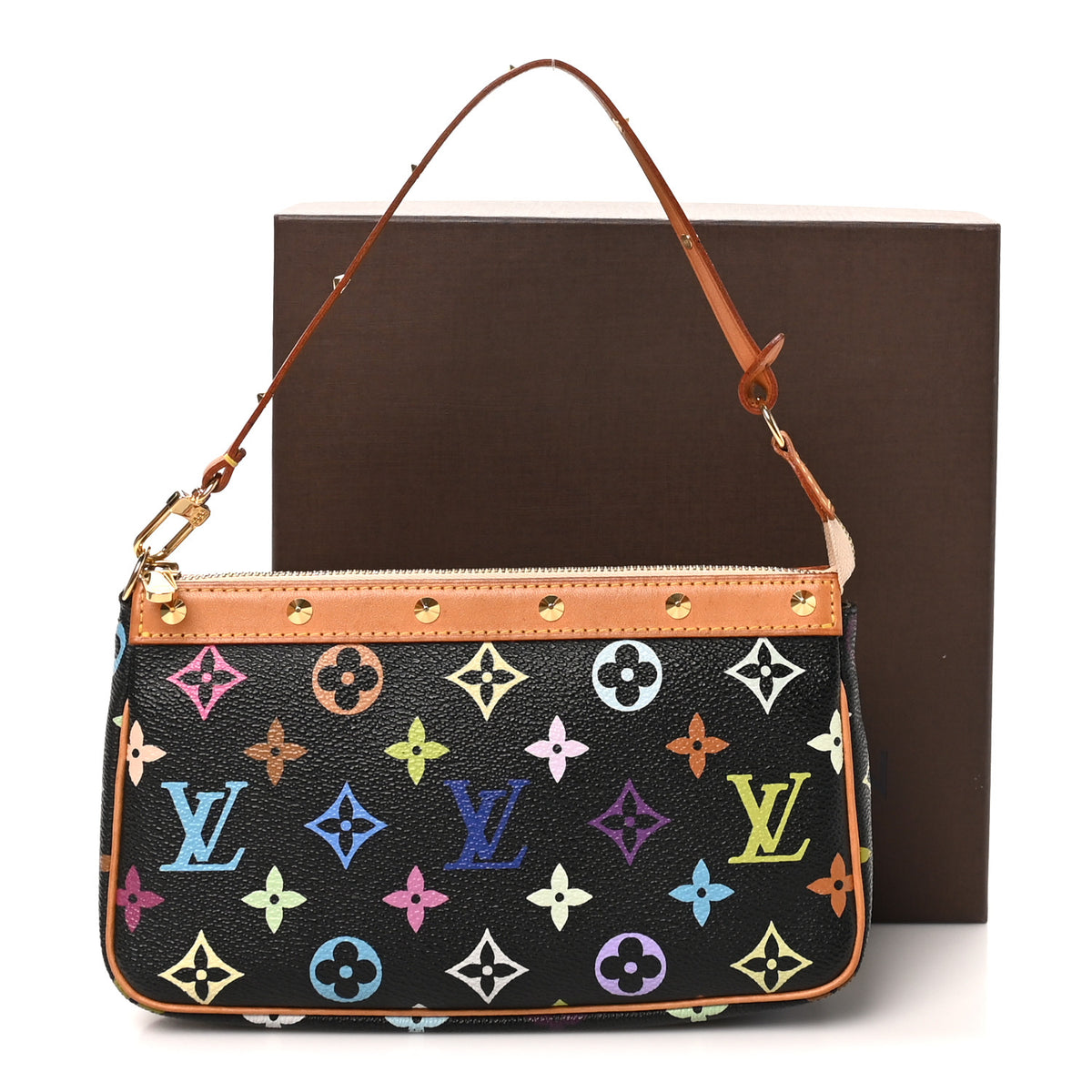 Monogram Multicolor Pochette Accessories Black