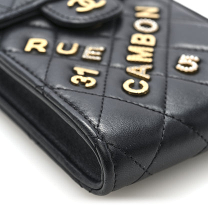 Chanel Lambskin Quilted Lucky Charm Phone Holder Black 9 of 10