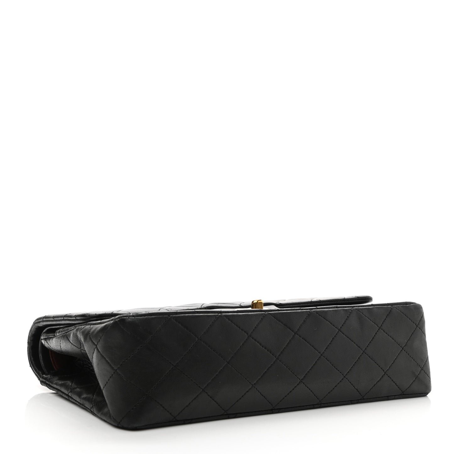 Lambskin Quilted Medium Double Flap Black
