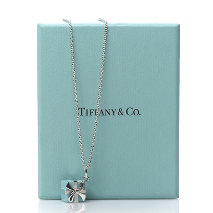 Tiffany Sterling Silver Enamel Gift Box Charm Necklace Blue 7 of 7