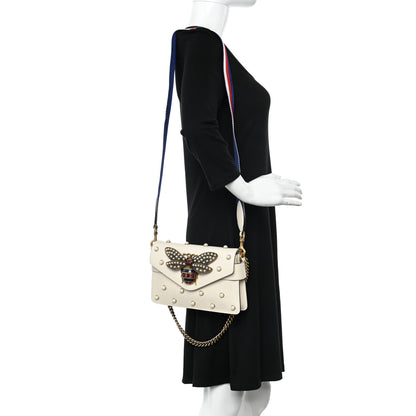 Gucci Nappa Pearl Studded Mini Queen Margaret Broadway Shoulder Bag Mystic White 2 of 11