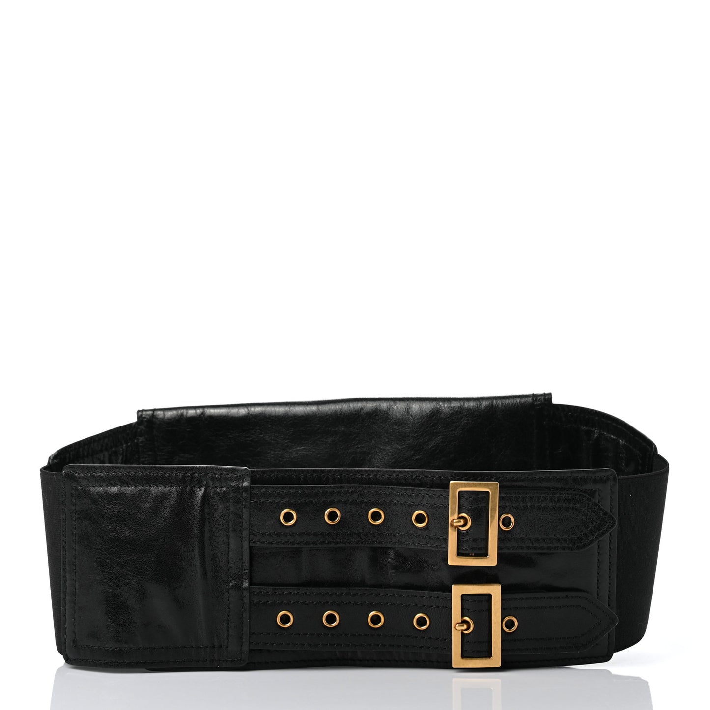 Crinkled Lambskin 135mm Saddle Belt Black