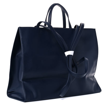 Telfar Vegan Leather Large Shopping Bag Navy 3 of 9