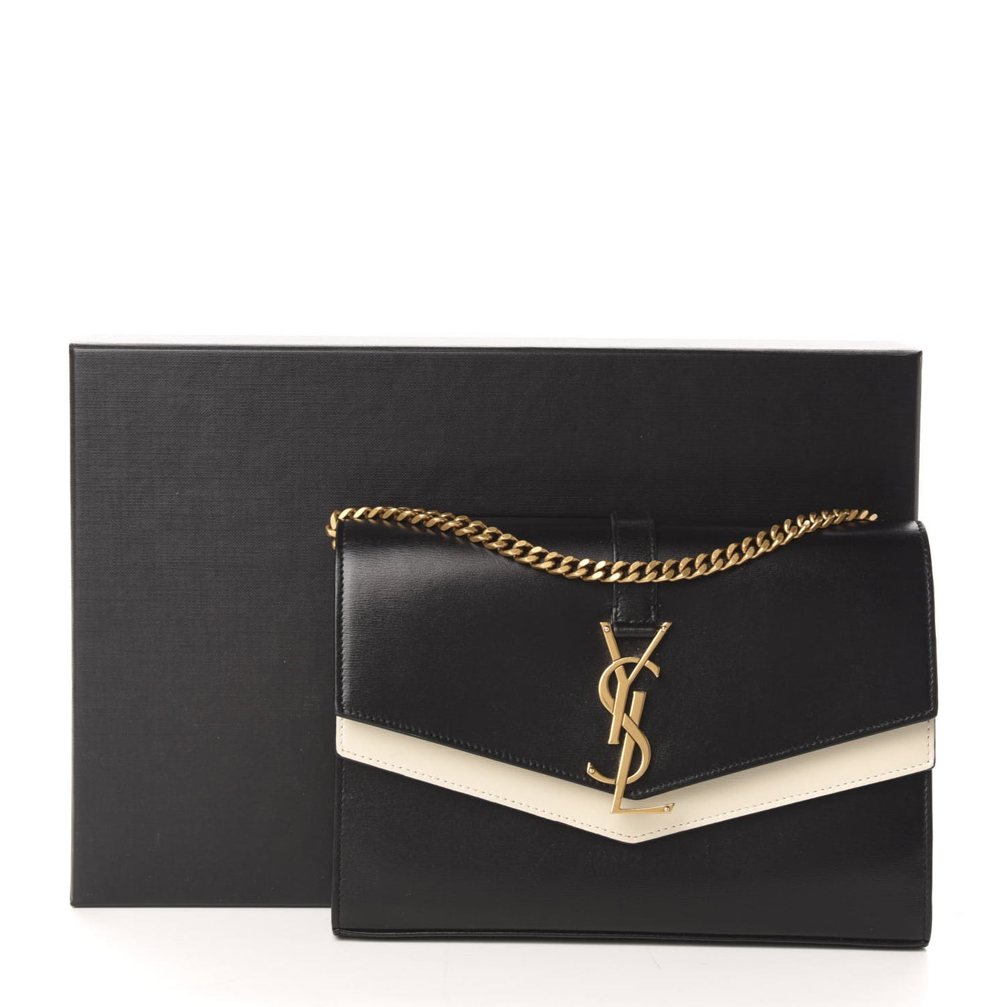 Smooth Calfskin Monogram Sulpice Chain Wallet Black White