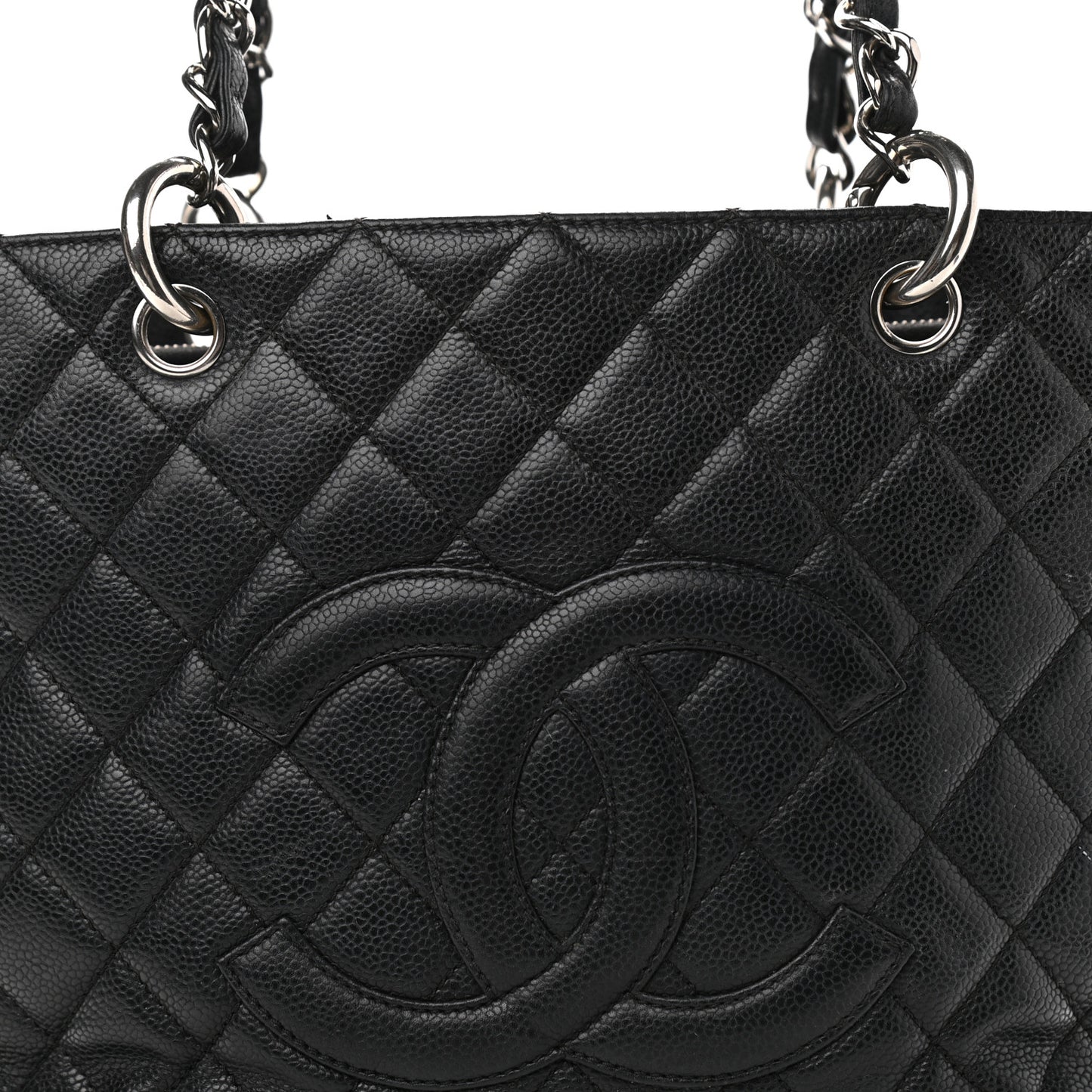Caviar Quilted Grand Shopping Tote GST Black