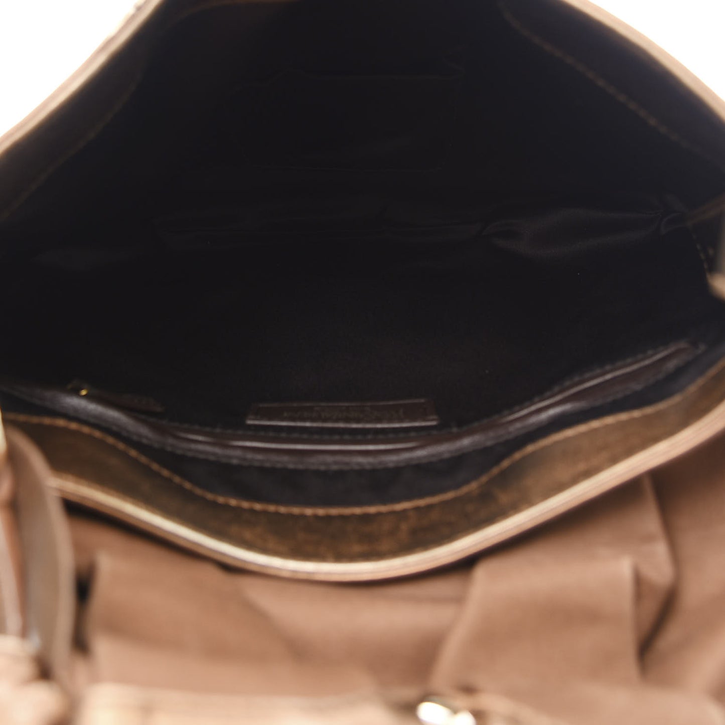 Metallic Chevre Bow Handbag Bronze