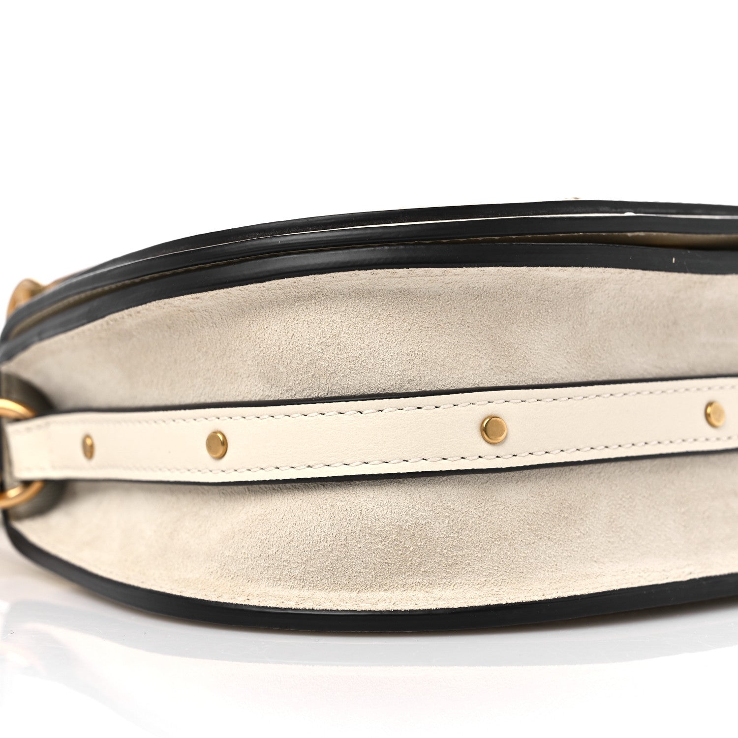 Chloe Calfskin Suede Small Nile Bracelet Bag Off White 7 of 8