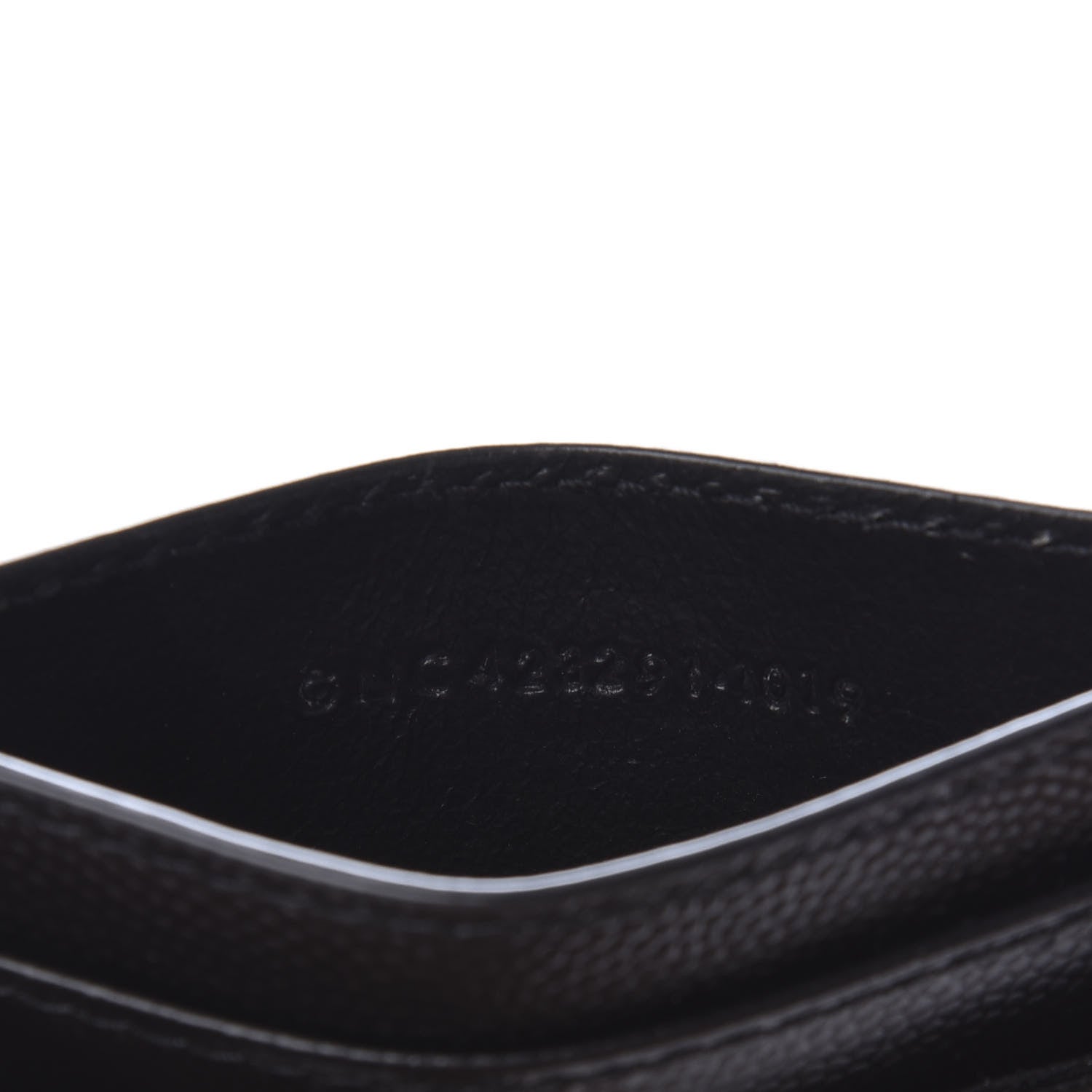 Saint Laurent Grain De Poudre Matelasse Chevron Monogram Credit Card Case Black 7 of 8