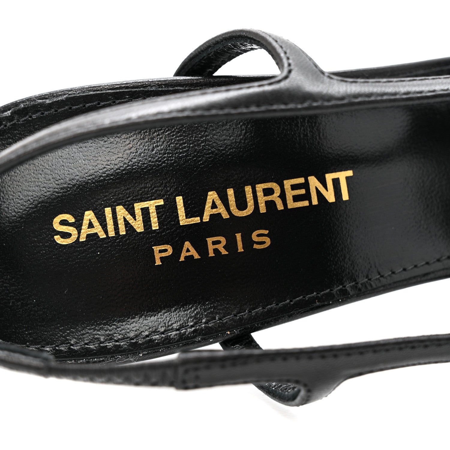 Saint Laurent Smooth Calfskin Jeanne 110 Slingback Pumps 37.5 Black 7 of 11