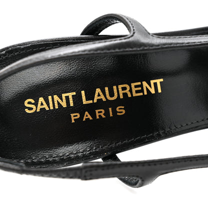 Saint Laurent Smooth Calfskin Jeanne 110 Slingback Pumps 37.5 Black 7 of 11
