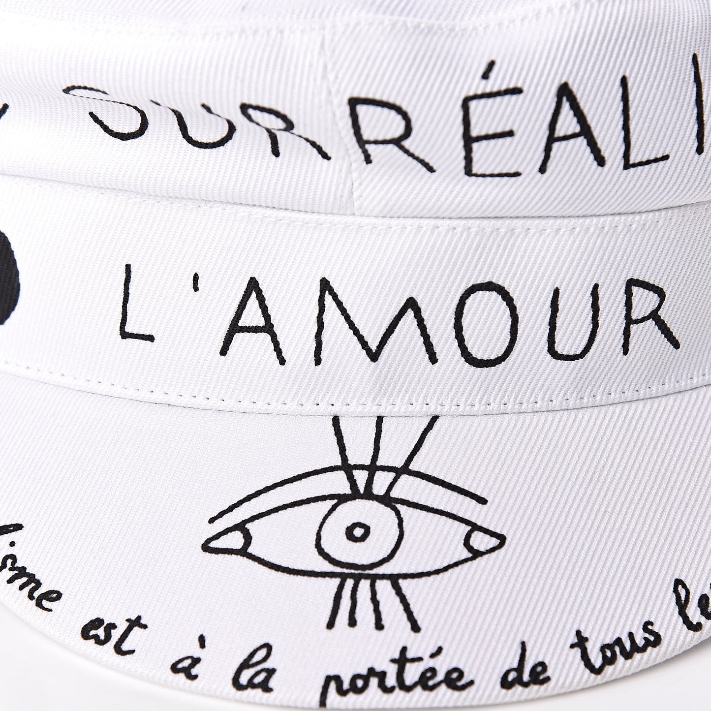 Daydream Words Print Cap Hat 57 White