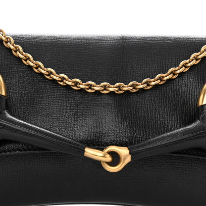 Gucci Textured Calfskin Horsebit Chain Clutch Black 7 of 10