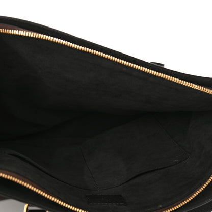 Louis Vuitton Monogram Flower Zipped Tote MM Black 5 of 9