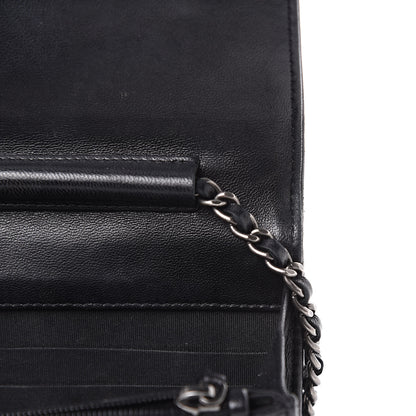Chanel Lambskin Quilted Boy Wallet On Chain WOC Black 14 of 18