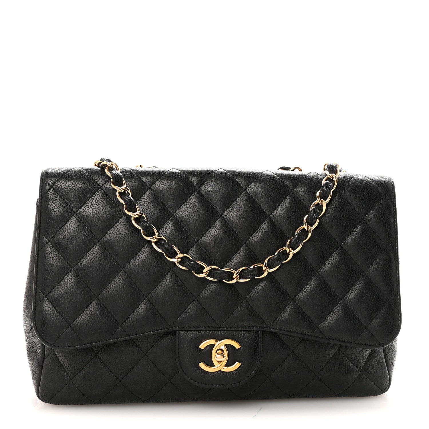 Chanel Caviar Quilted Jumbo Single Flap Black 1 of 10