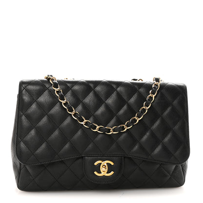 Chanel Caviar Quilted Jumbo Single Flap Black 1 of 10