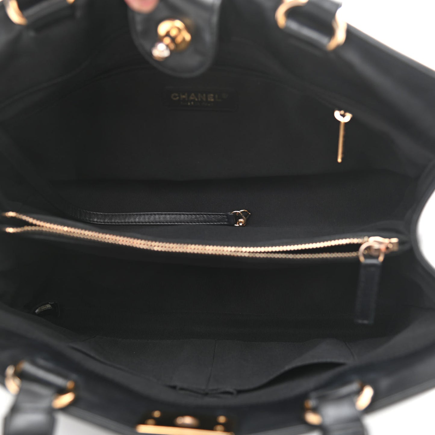 Calfskin Quilted Boy Shopping Tote Black