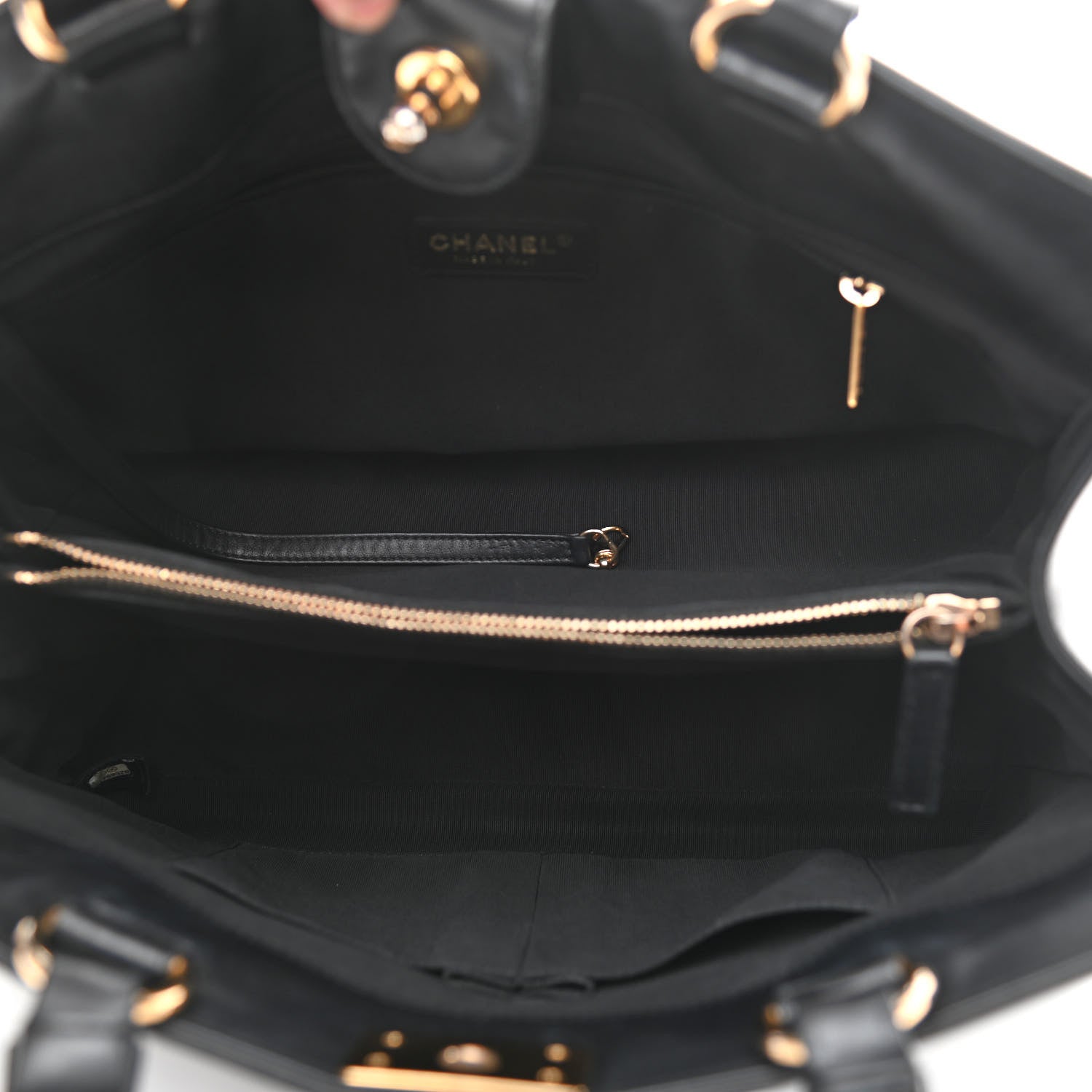 Chanel Calfskin Quilted Boy Shopping Tote Black 5 of 9