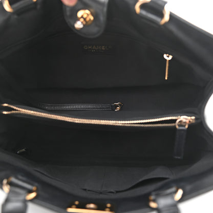 Chanel Calfskin Quilted Boy Shopping Tote Black 5 of 9