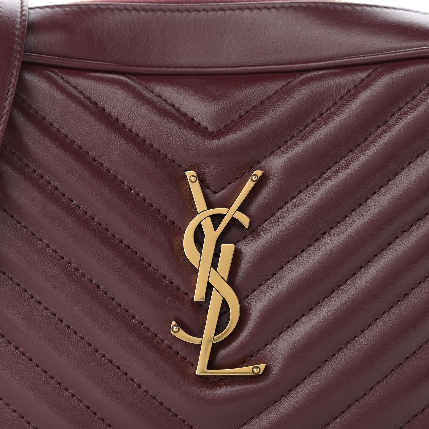 Calfskin Matelasse Monogram Lou Camera Bag Dark Legion Red