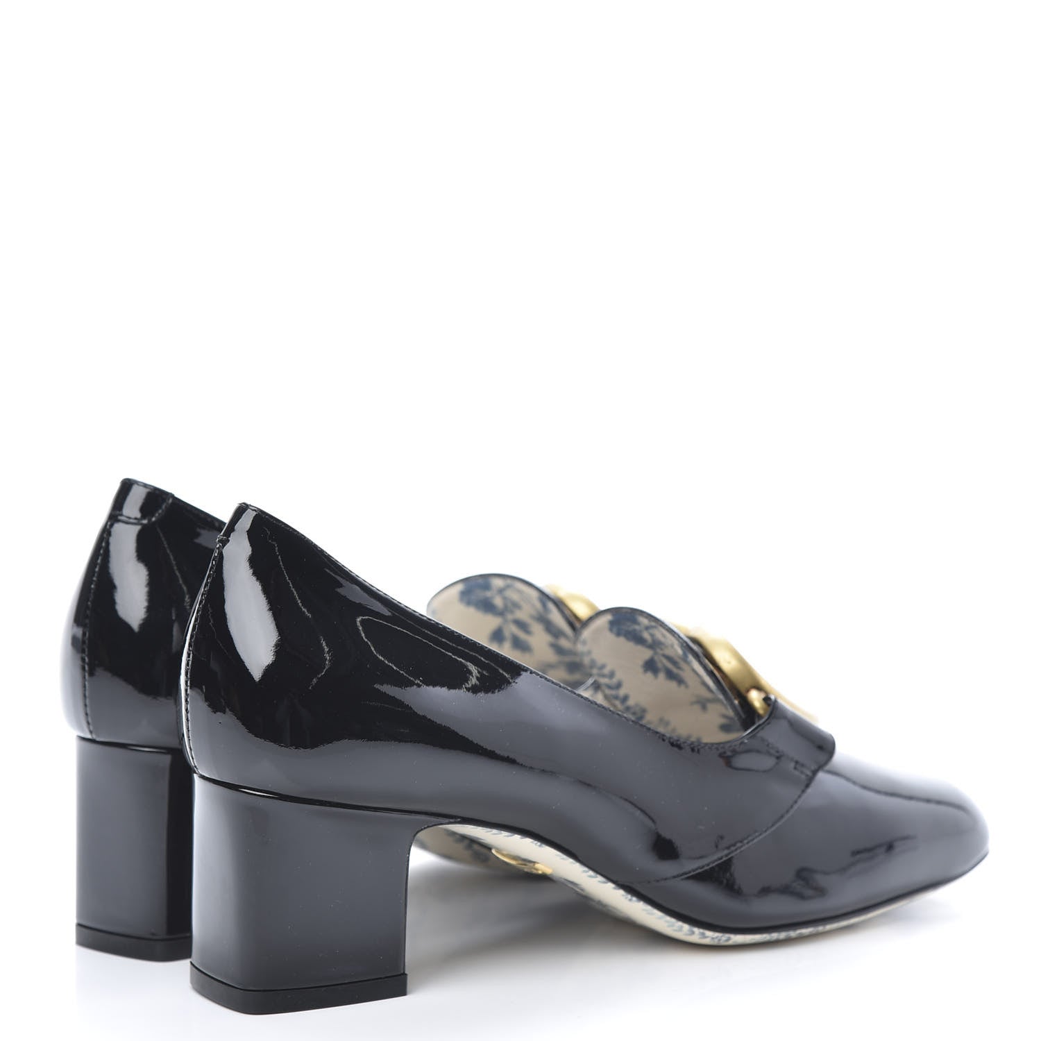 Gucci Vernice GG Victoire 55mm Loafer Pumps 36 Black 4 of 9