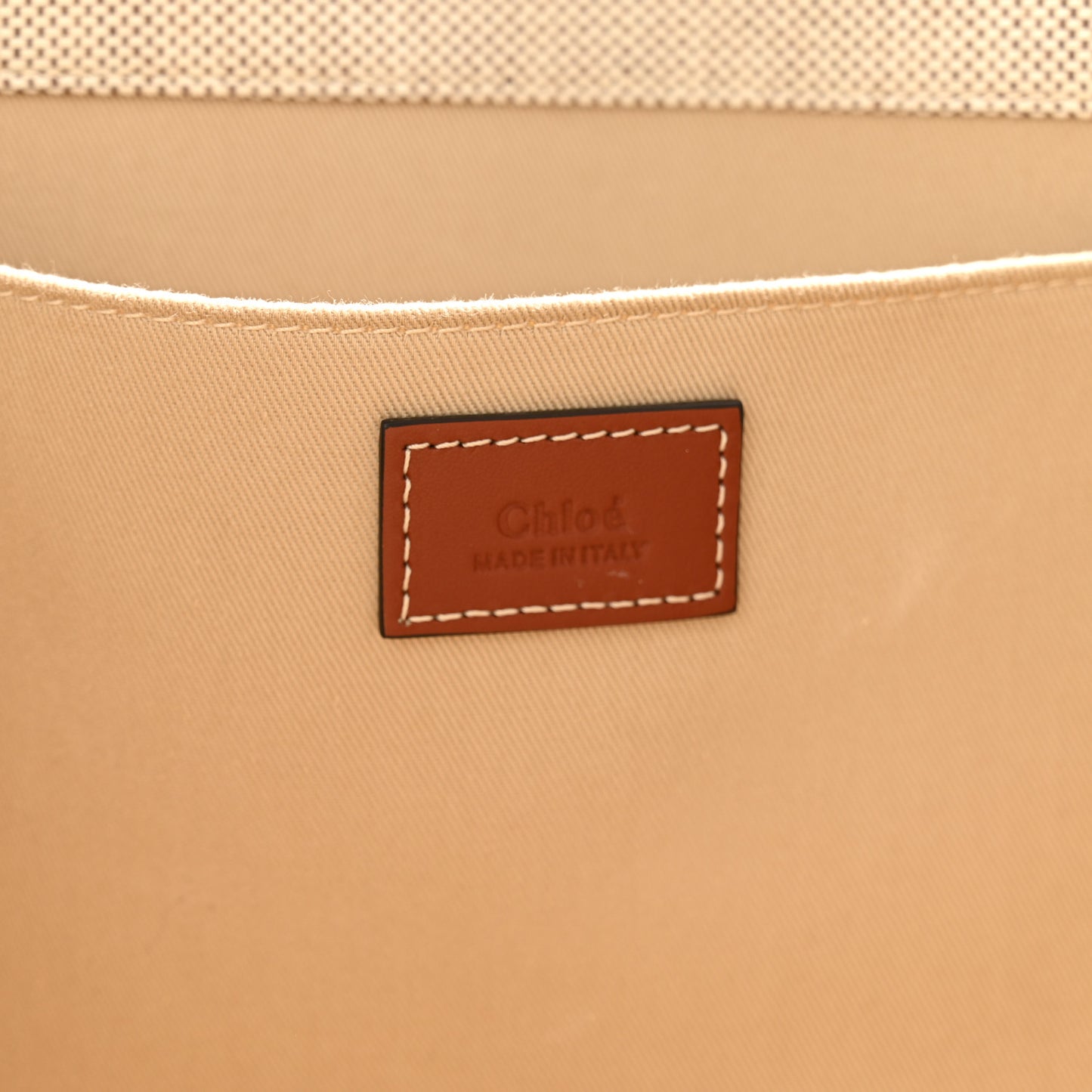 Cotton Calfskin Large Woody Ribbon Tote White Brown