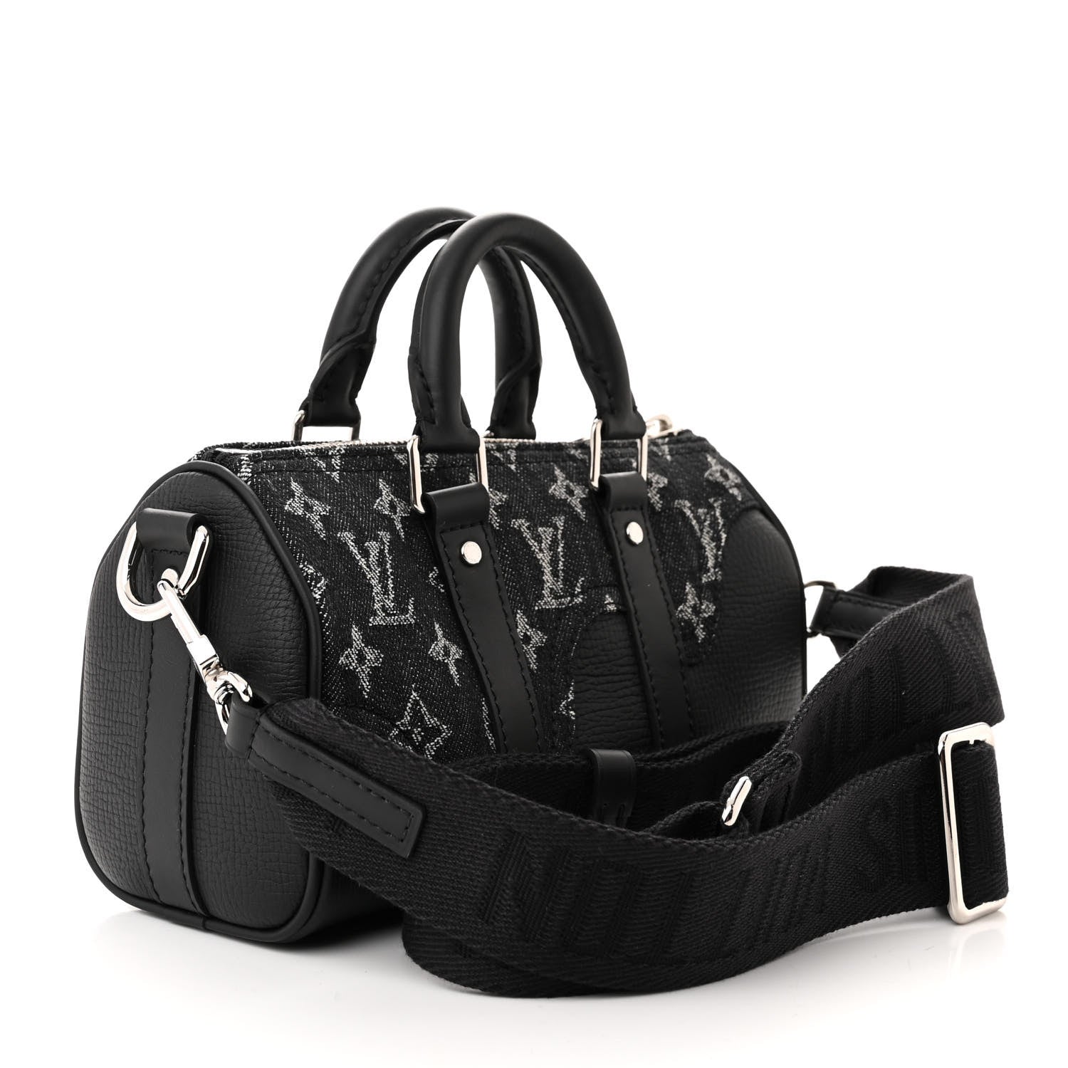 Louis Vuitton X NIGO Taurillon Monogram Denim Drip Keepall XS Black 3 of 9