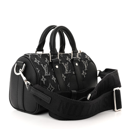 Louis Vuitton X NIGO Taurillon Monogram Denim Drip Keepall XS Black 3 of 9