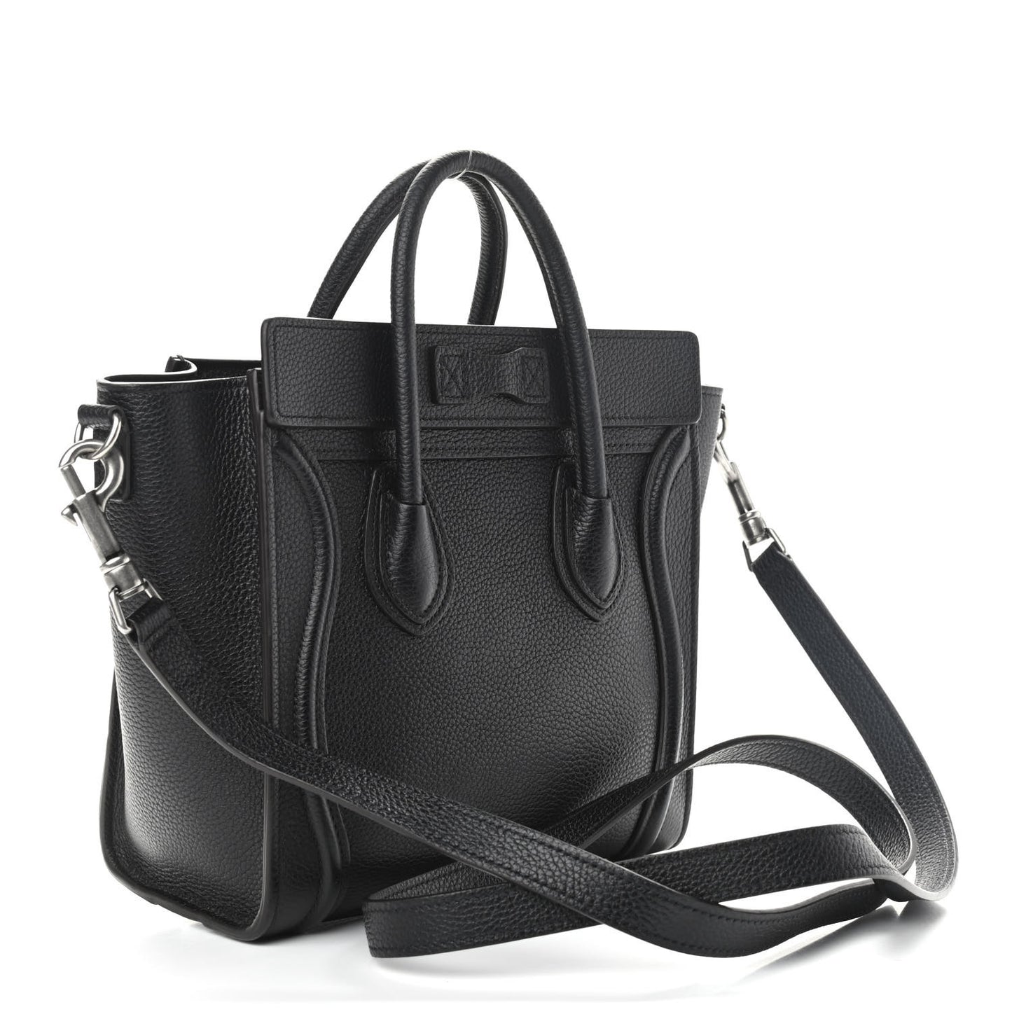Drummed Calfskin Nano Luggage Black