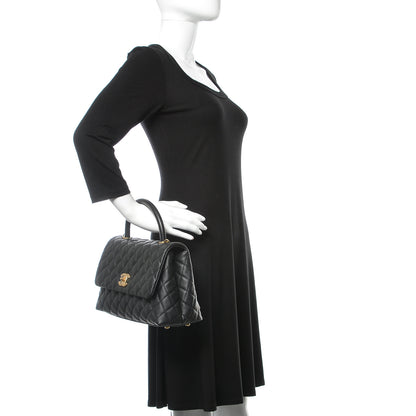 Chanel Caviar Quilted Small Coco Handle Flap Black 3 of 11