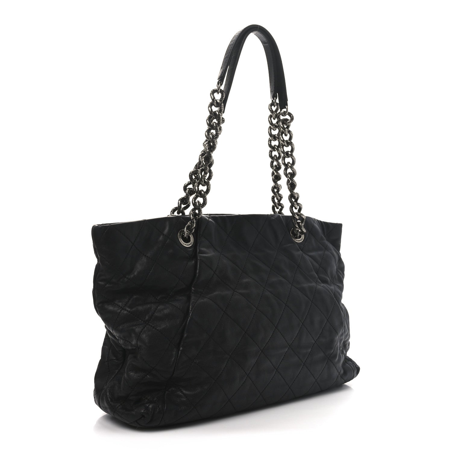 Chanel Calfskin Quilted Large Coco Pleats Tote Black 3 of 10