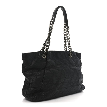 Chanel Calfskin Quilted Large Coco Pleats Tote Black 3 of 10
