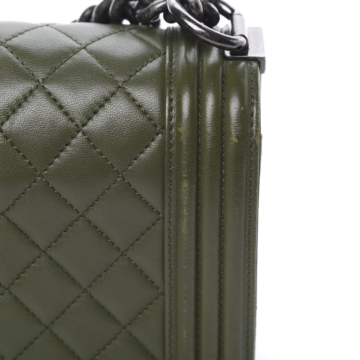 Lambskin Quilted Medium Boy Flap Khaki
