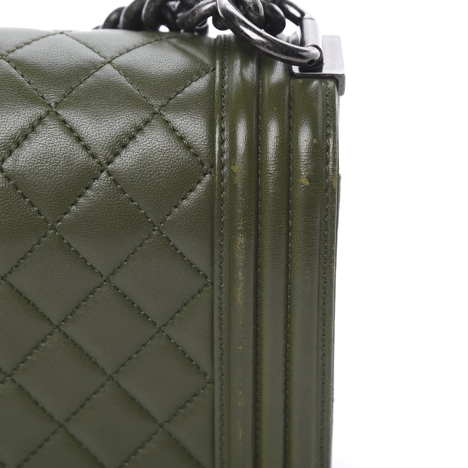Chanel Lambskin Quilted Medium Boy Flap Khaki 16 of 19