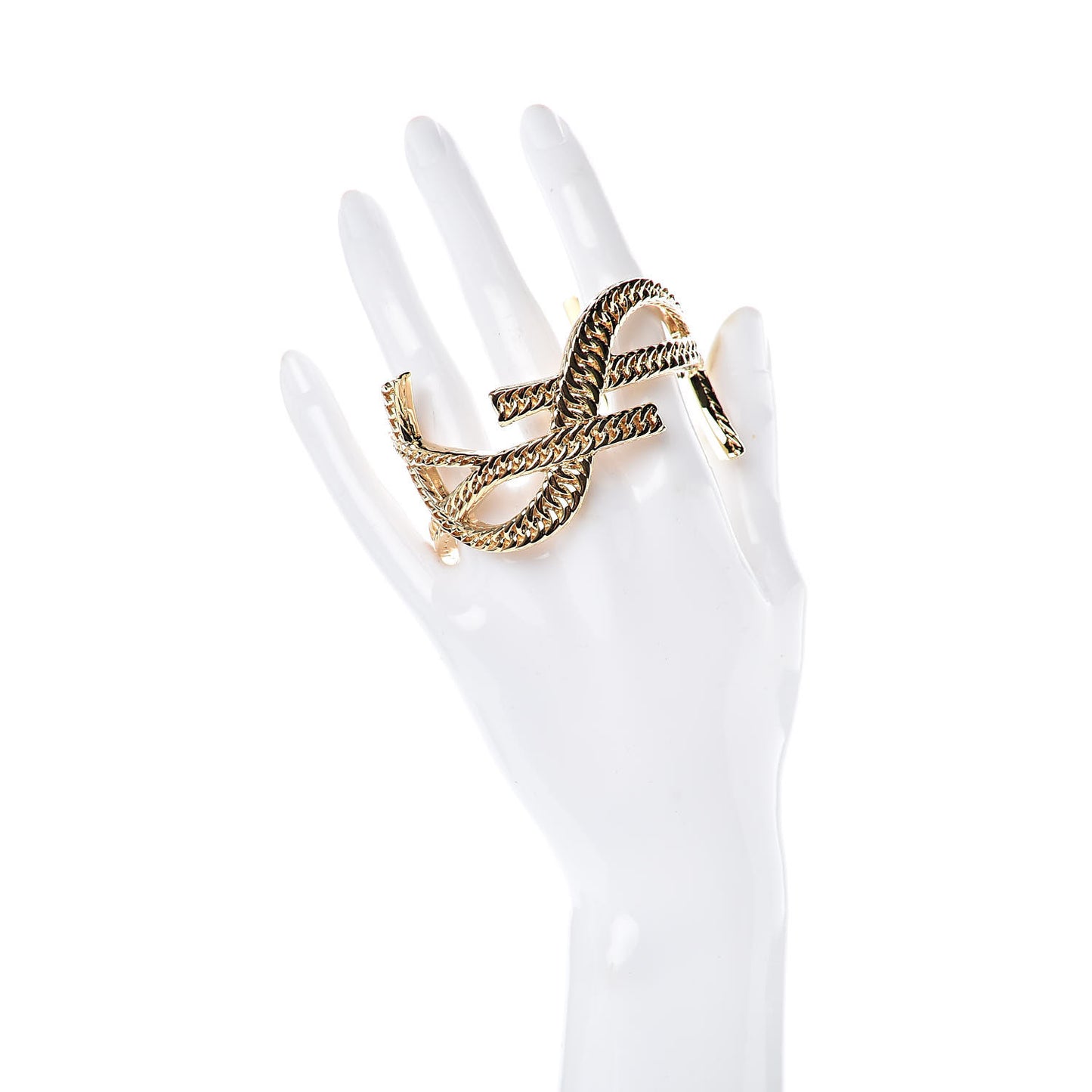 Brass Monogram Small Chain Cuff Gold