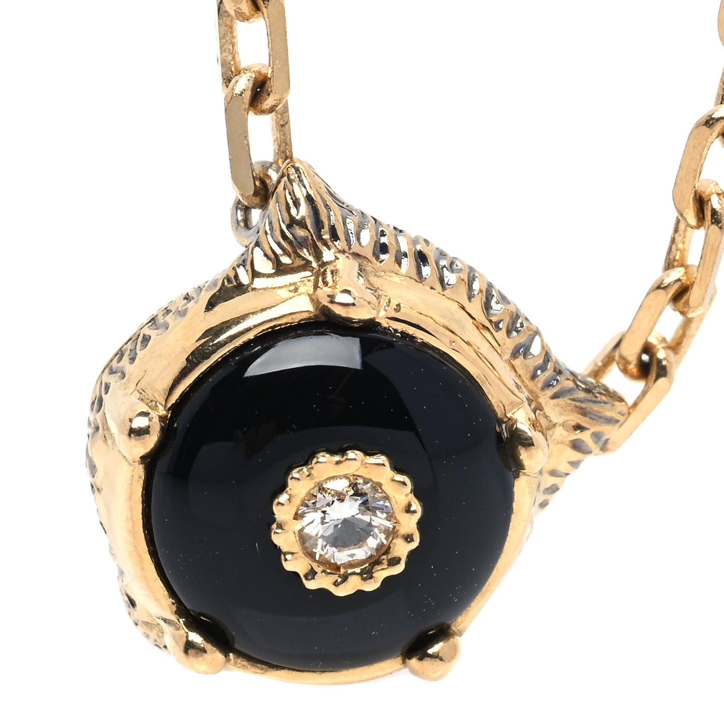 18K Yellow Gold Diamond Black Onyx Le Marché des Merveilles Feline Bracelet