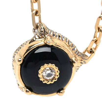 Gucci 18K Yellow Gold Diamond Black Onyx Le Marché des Merveilles Feline Bracelet 4 of 6