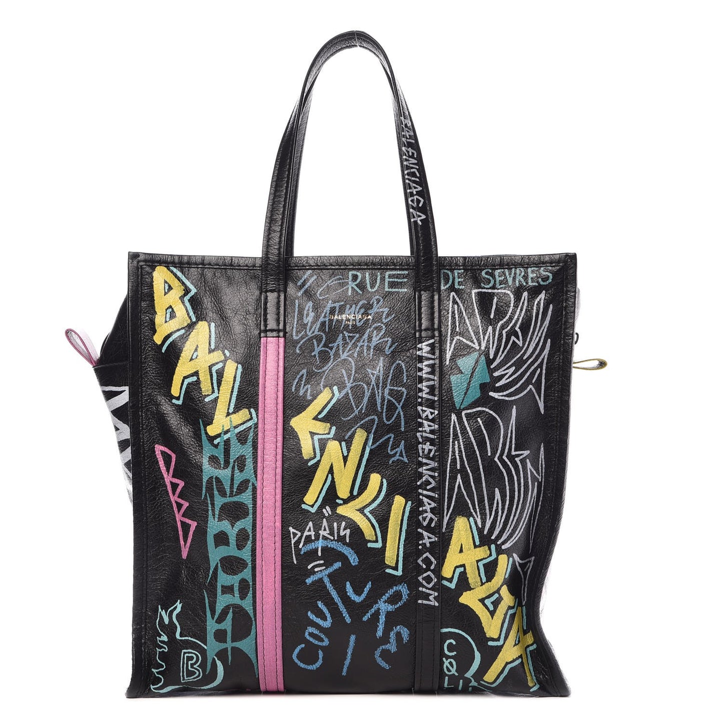 Agneau Arena Graffiti All Over Medium Bazar Shopper Tote Black Multicolor